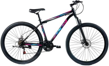 Bicicleta Mountain Bike Aro 29, Quadro em Aço Carbono, Freio a Disco, Câmbio para Trilhas e Uso Urbano