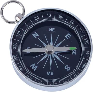 Bússola de Bolso Prata Portátil Prata Bússola de Bolso para Acampamento Ao Ar Livre Caminhadas Navegação Esportiva