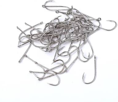 400 peças de anzóis de pesca de aço carbono com pontos de proteção duplos (1#-10#) – Essencial para a caixa de equipamentos de cada pescador
