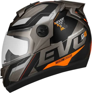 CAPACETE FECHADO PRO TORK EVOLUTION 788 G8 EVO FOSCO GRAFITE - LARANJA TAM. 60