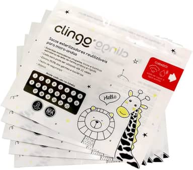 Esterilizador Smart para Micro-ondas, 5 Unidades, 24 x 21 x 2 cm, Elimina 99% das Bactérias, para Mamadeiras, Chupetas e Bombas Extratoras