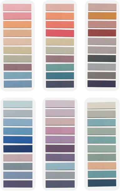 ELII Marcadores de página com 1200 unidades de adesivos Morandi, abas coloridas para escrever e reposicionáveis, abas de páginas