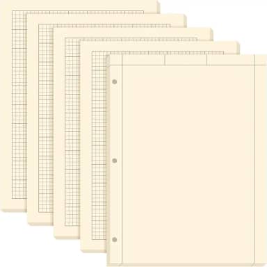 Seajan Pacote com 5 blocos de engenharia de computação para engenharia, bloco de engenharia de 21 x 28 cm, caderno de papel gráfico, 5 quadrados por polegada, bloco de engenharia de evidências, 100 folhas/pacote (grade e branco)