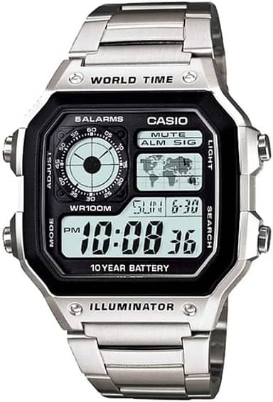 Relógio Casio Masculino Digital World Time AE-1200WHD-1AVDE