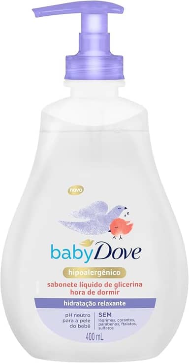Baby Dove Sabonete Líquido De Glicerina Hidratação Relaxante Hora De Dormir Frasco 400 Ml