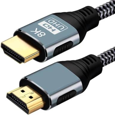 CASEPRO Cabo HDMI 2.1 Gold 8K 4k Ultra Full HD Premium, Nylon Trançado, Blindado, PS5, XBOX, TV, Monitor, 2 Metros, 3D, 1080P@144Hz, 2K@144Hz, 4K@120Hz, 8K@60Hz, Placa de Vídeo, 144Hz, 48Gbps