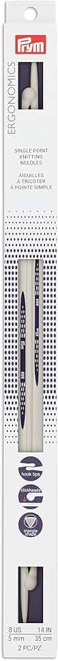 Par de Agulhas para Tricô Ergonomics 5.0mm - 35cm - 57030 - Prym