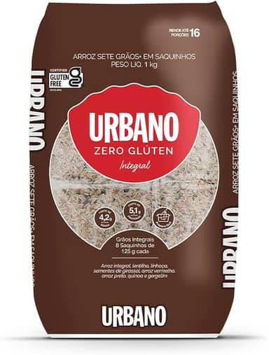Urbano, Arroz 7 grãos + Integral, 8 Saquinhos - 125g cada