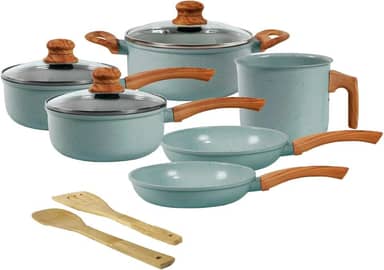 Jogo de Panelas de Alumínio Revestimento Cerâmico com Antiaderente Ecoglide Tuut Marble 8 peças