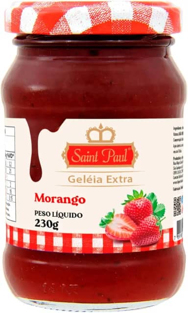 Geleia De Morango Pote De Vidro Premium Saint Paul 230g