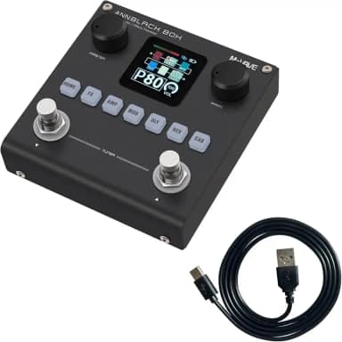 M-VAVE BLACKBOX Processador de Efeitos Multifuncional para Guitarra e Baixo com Modelagem AMP IR Cab Simulador 80 Presets Bluetooth USB Audio Interface para Músicos