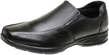 Sapato Social Masculino Couro Legítimo Anti Stress Conforto Ortopédico Preto com detalhes em cores variadas 37/44
