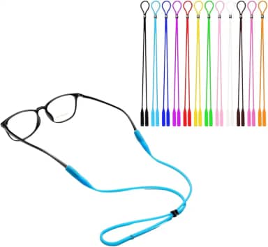 Cordão para Óculos Ajustável em Silicone Suporte para Óculos de Grau e Sol Corrente Esportes Ideal para Estudantes e Profissionais Universal Cores