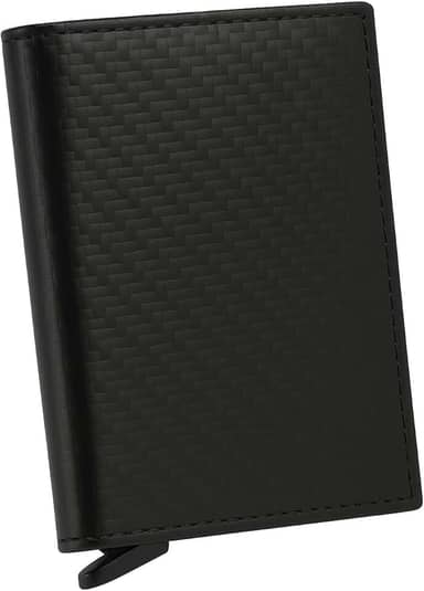 Carteira Slim de Couro Sintético com Bloqueio RFID | Antifurto, Compacta, Leve e Impermeável | 5 Compartimentos + Ejetor Automático | Estilo Minimalista e Segurança Diária