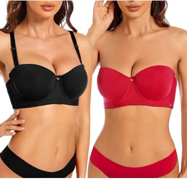 Sutiã feminino Balconette Push Up sem alças com aro Demi Smoothing Touch camiseta sutiã alças conversíveis 2 peças
