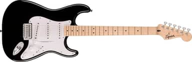 Squier Guitarra elétrica Fender Sonic Stratocaster®, escala de bordo, palheta branca, preta