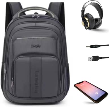 Mochila Unissex Premium Reforçada Impermeável 48x34x20 – 4 Divisórias Externas, 2 Bolsos Laterais, Entrada USB e P2, Alças Acolchoadas e Compartimento para Notebook-Vende Mais