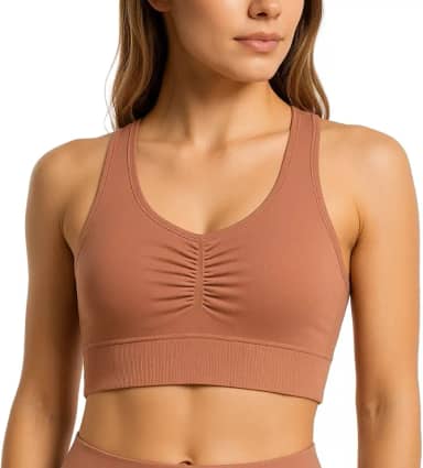 Top Selene Sem Costura Esportivo Microfibra S/Bojo Reforçado Nadador Alta Sustentação Fitness Academia Corrida