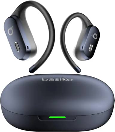 Basike Fone de Ouvido Bluetooth Esportivo 5.4, OWS/TWS Som Estéreo Hi-Fi, ANC e Modo Transparência, Suporta Chamadas de Voz, Resistente a Suor e Respingos, Compatível com Android e iOS – Azul