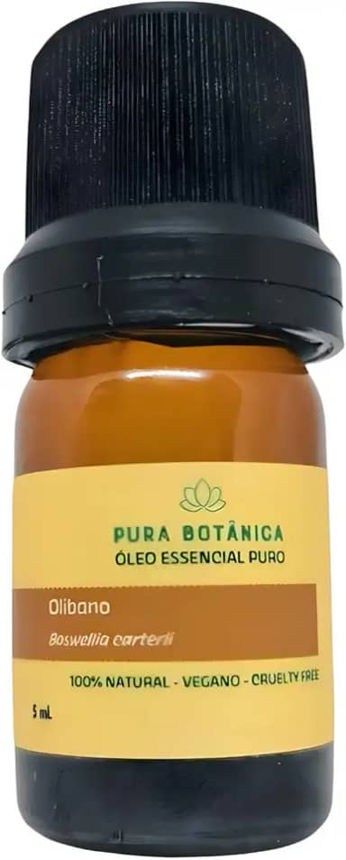 Óleo Essencial de Olíbano 5ml – 100% Puro Pura Botânica para Aromaterapia, Cuidados com a pele, Meditação, Equilíbrio Emocional e Bem-Estar Natural