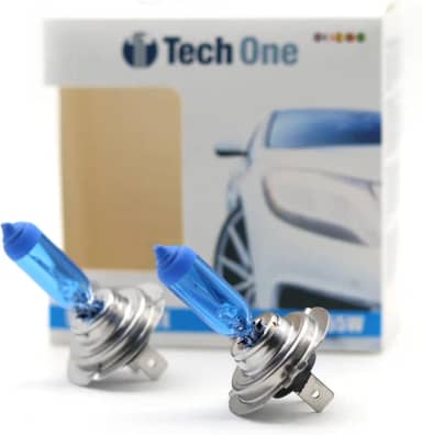 PAR LAMPADAS SUPER BRANCAS H7 8500K 55W TECH ONE