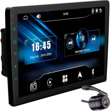 Central Multimídia 9" Carplay Android Auto Espelhamento Câmera de Ré