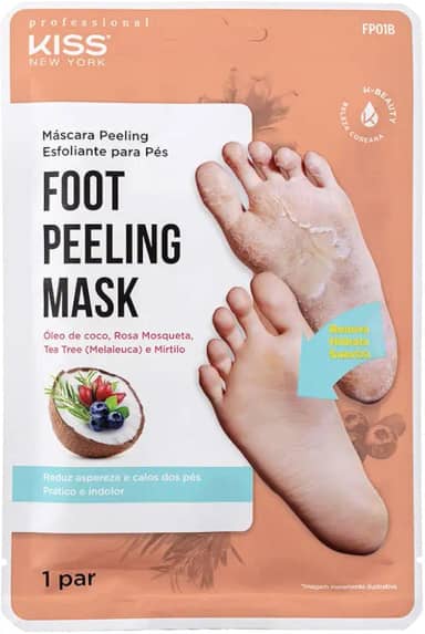 KISS NEW YORK professional Foot Peeling Mask - Máscara Peeling Esfoliante para Pés, Tamanho: 1 Par (Pacote de 1)