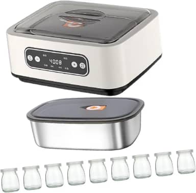DimyFew Máquina de Iogurte Elétrica em aço Inoxidável para Casa, com copo