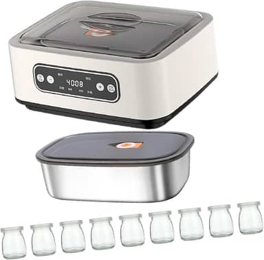 Máquina de Iogurte Elétrica em aço Inoxidável para Casa, com copo