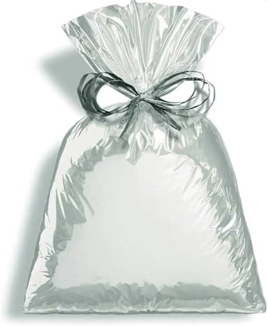 Saco Para Presente Cromus Embalagens com Acabamento Metalizado na Cor Prata 20x29 cm com 50 Unidades