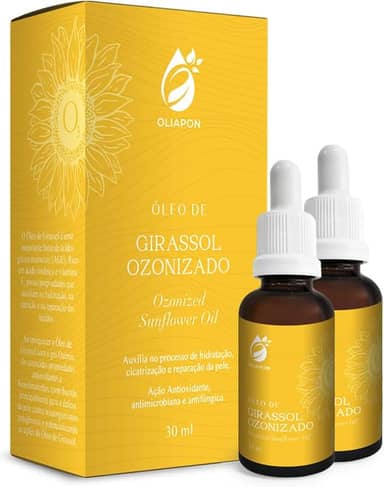 Óleo de Girassol Ozonizado 30ml Oliapon - Hidratação, Proteção e Cicatrização Natural para Pele e Cabelos (2)