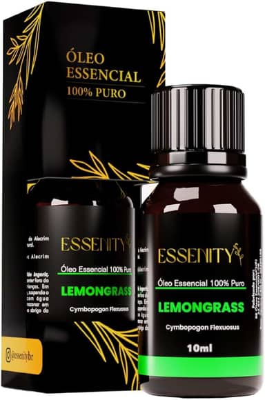 Óleo Essencial de Lemongrass Capim Limão 10ml 100% Puro – Refrescante, Energizante, Aromaterapia, Massagem, Difusor – ESSENITY