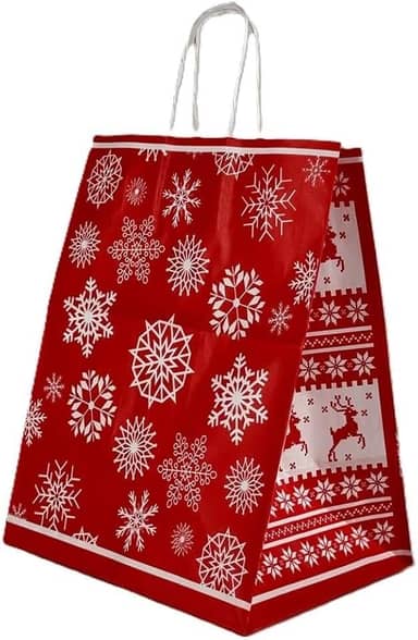 Sacola Kraft Branca - Natal 25 Rena 20x15x25 c/10un