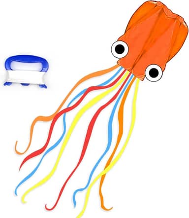 Mint's Colorful Life Pipa De Polvo Para Crianças E Adultos, Grandes Pipas Software 3D Com Caudas Longas, Jogos Atividades A Família, Viagem À Praia, Fácil Voar (Laranja)