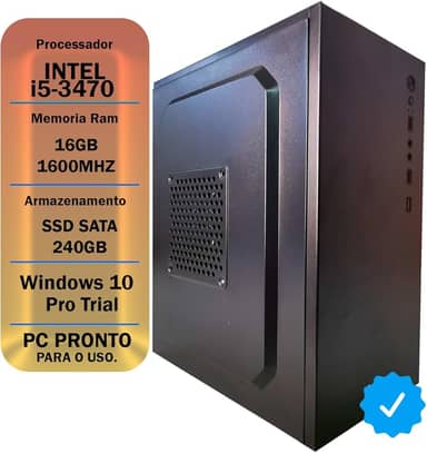 PC HOME OFFICE CORE I5 3470, 16GB DDR3, SSD 240GB, FONTE BIVOLT