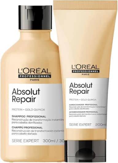 Kit Shampoo e Condicionador Loreal Professionnel Absolut Repair Gold Quinoa + Protein Pequeno