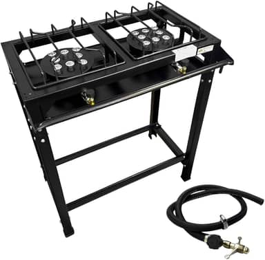 Fogão Portátil Industrial Grande 2 Bocas Alta Pressão Roa
