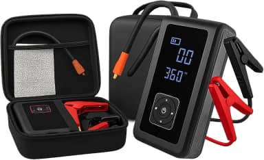 Calibrador Compressor de Ar Portatil Automotivo Carregador de Bateria Veicular | Luz de Sinalizaçao Chupeta Enche Pneu Carro e Moto | Viagens Emergencia Socorro