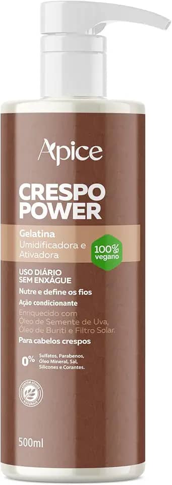 Ápice Gelatina Ativadora e Umidificadora Crespo Power | Definição, Hidratação e Controle de Frizz para Cabelos Crespos | 500ml