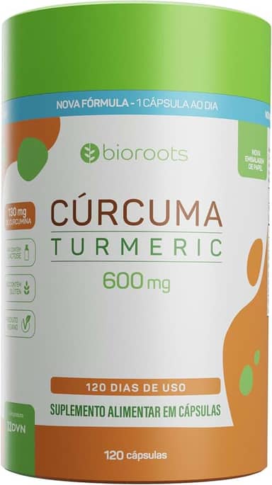 Cúrcuma 600 mg 120 Cápsulas - Bioroots - Antioxidante e Anti-inflamatório
