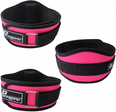 Cinturão Academia Tamanho Único Ajustável Pentágono New Sport, (Serve do PP ao GG), com Proteção Lombar e Fecho, Apoio Removível, Confortável e Seguro