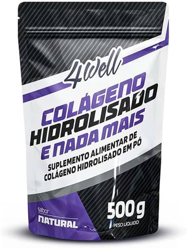 Colágeno Hidrolisado em Pó 4well 500g Tipo I Sabor Natural