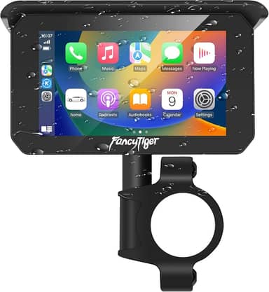 Moto Carplay e motocicleta Android Auto, tela sensível ao toque IPS de 5 polegadas, sistema de navegação GPS para motocicleta, WiFi, Bluetooth, à prova d'água, suporta Siri/Google Assistant