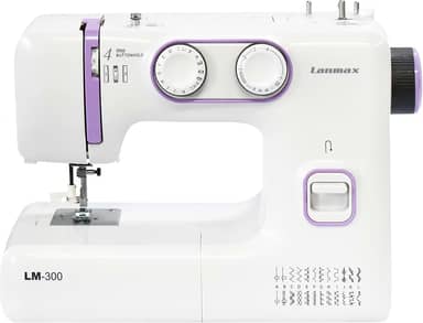 Máquina de Costura Doméstica Portátil Lanmax Bivolt 24 Pontos Servo Motor 100w de Potência Costura em Jeans Iluminação LED Passador de Linha Automático Retrocesso Estrutura Interna em Metal