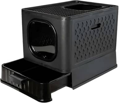 Caixa De Areia Fechada Sandbox Premium Black Para Gatos Jelplast Completa