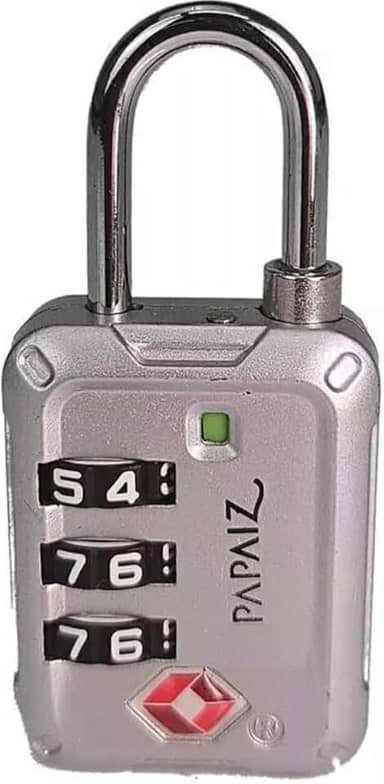 Cadeado Tsa Zamac 30z Com Segredo Numérico 3 Dígitos Papaiz (Prata)