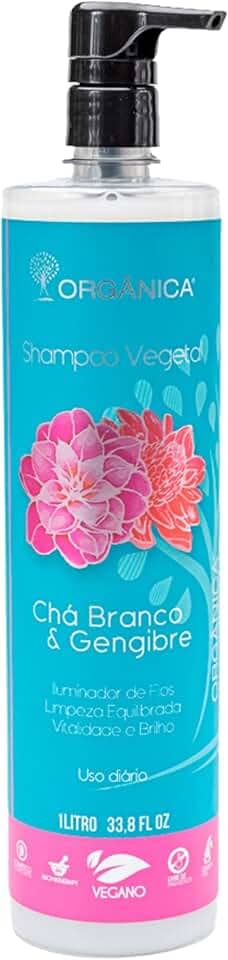 Organica Shampoo Vegetal Chá Branco E Gengibre 1000Ml