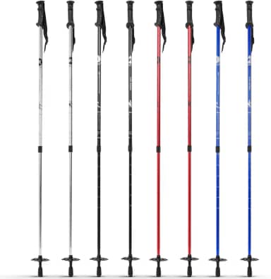 Pacote com 4 bastões de esqui ajustáveis para esqui alpino, leves, de alumínio, para adultos, homens e mulheres (78-135 cm/31-53 polegadas)