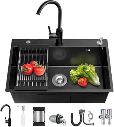 Cuba Inox Gourmet de Cozinha, Pia de Aço Inox 304 Com Acessórios - 50x40cm