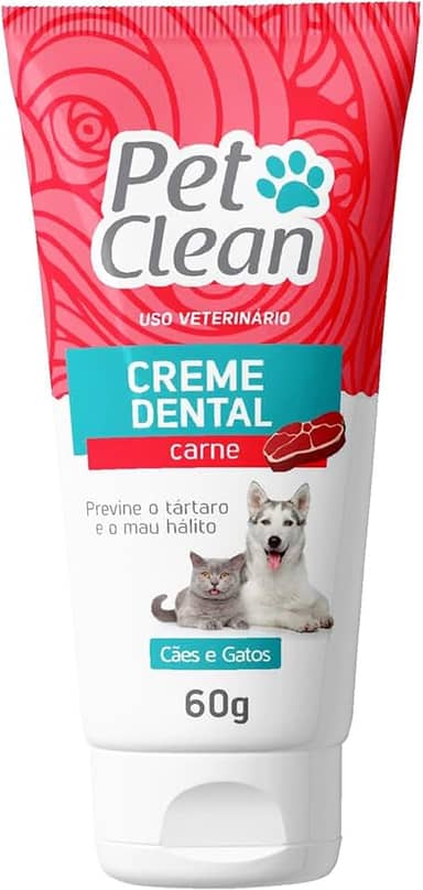 Creme Dental Para Cachorro E Gatos Sabor Carne Pet Clean 60g
